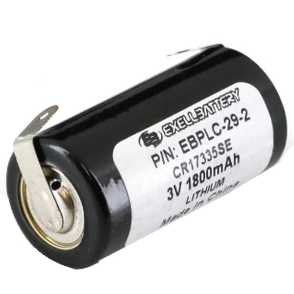 Exell Battery 3V Lithium PLC Computer Backup Battery Solder Tabs Replace CR17335SE-T EBPLC-29-2 - main